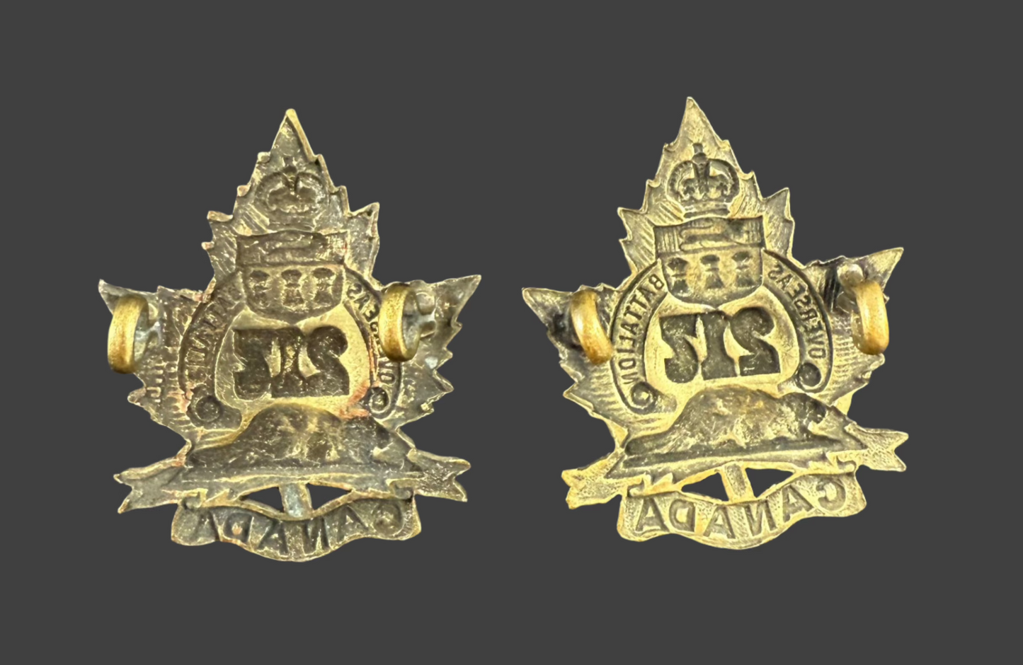 WWI - CEF Collar Badges - 217th Canadian Infantry Battalion (Qu'Appelle Battalion)