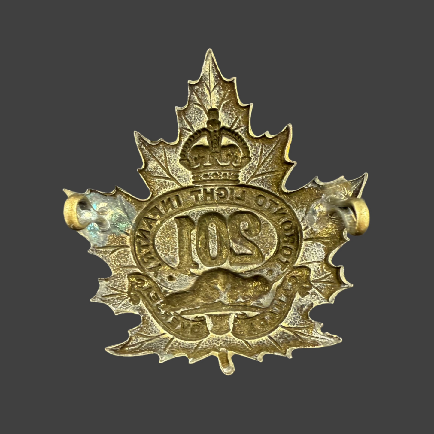 WWI - CEF Cap Badge - 201st Canadian Infantry Battalion (Toronto Light Infantry)