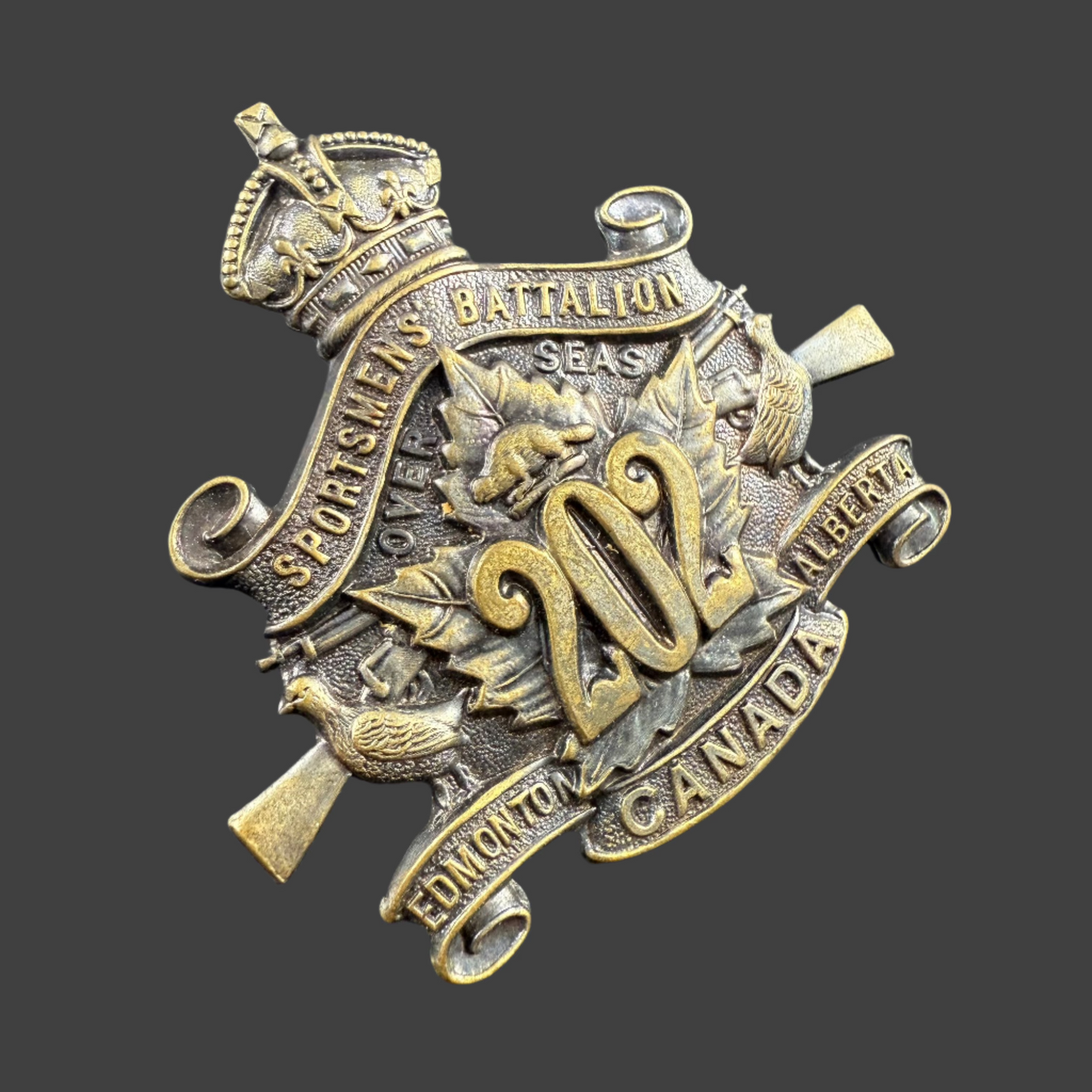 WWI - CEF Cap Badge - 202nd Canadian Infantry Battalion (Edmonton Sportsmen's Battalion)