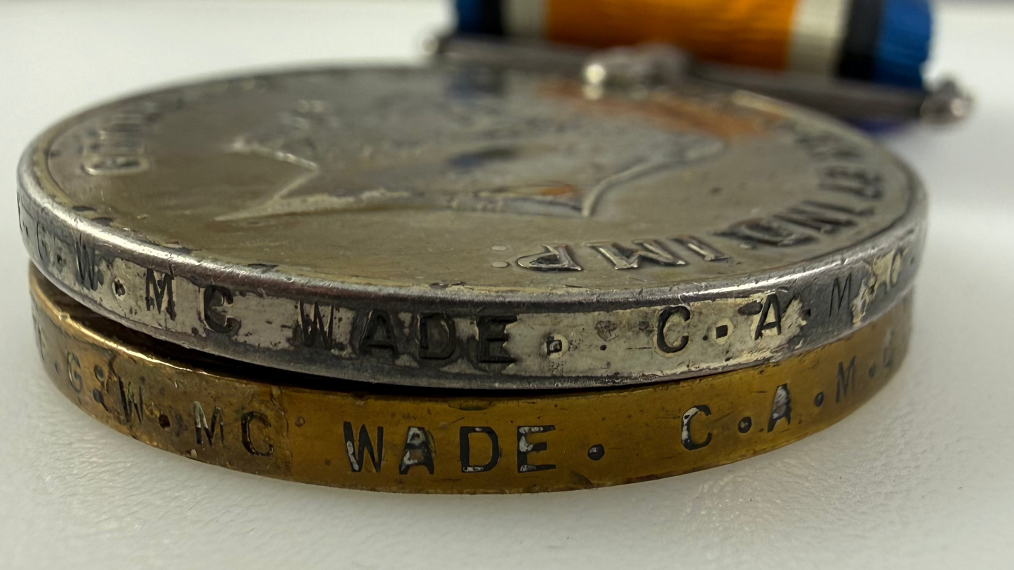 Canadian - WWI - Medal Pair to Canadian Army Medical Corps - McWade - American Citizen