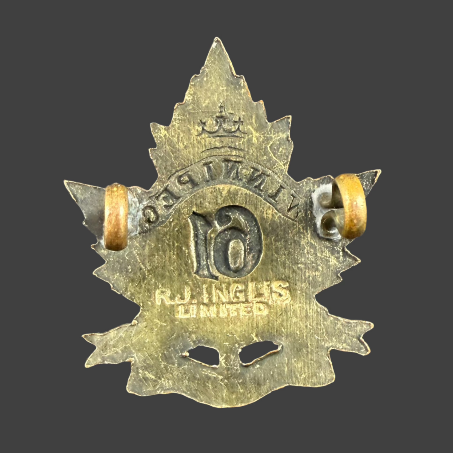 WWI - CEF Collar Badge - 61st Canadian Infantry Battalion (Winnipeg) - Inglis