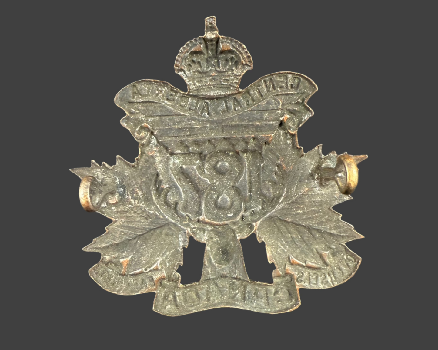 WWI - CEF Cap Badge - 187th Canadian Infantry Battalion (Central Alberta) - Officers'