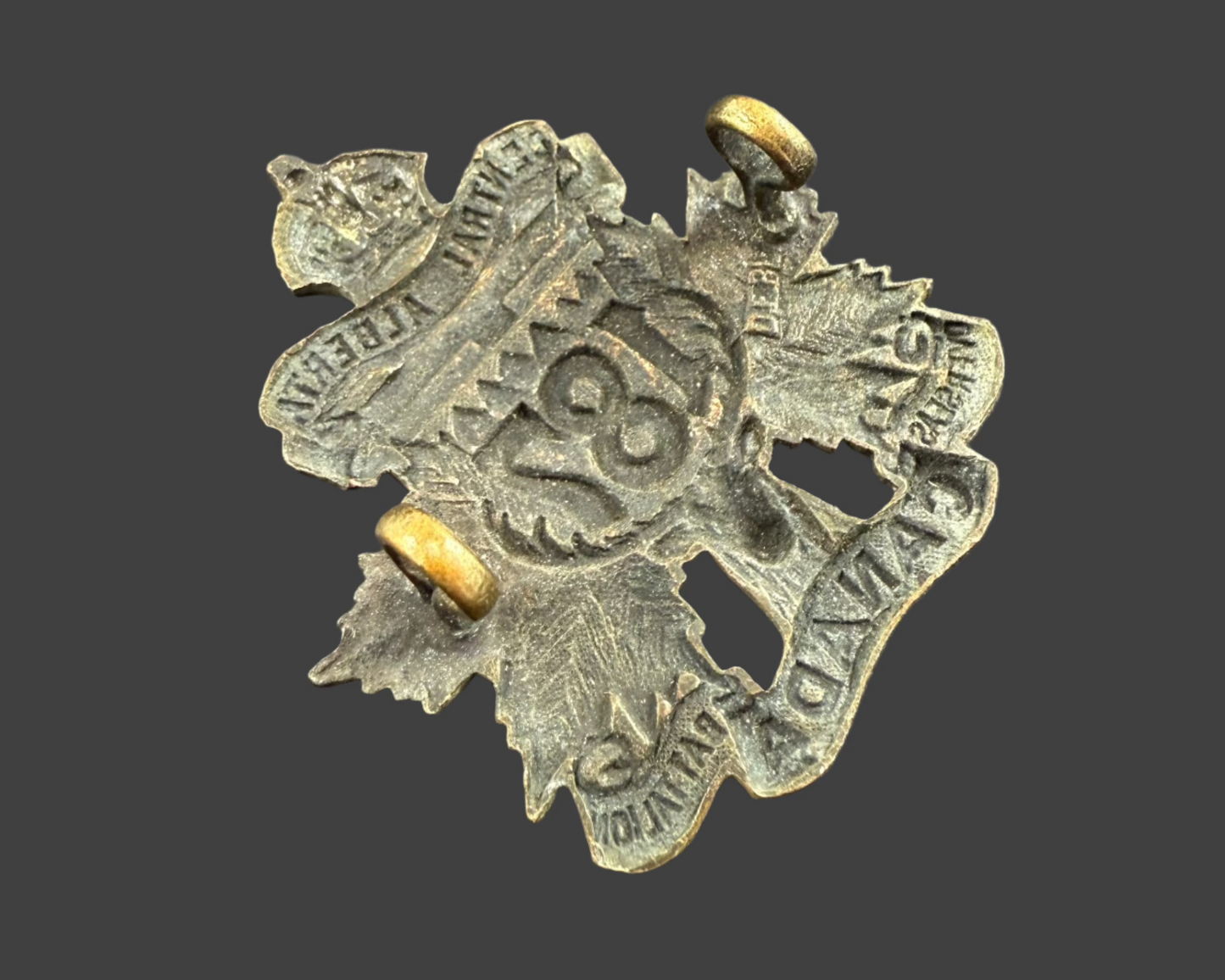WWI - CEF Collar Badge - 187th Canadian Infantry Battalion (Central Alberta) - Black