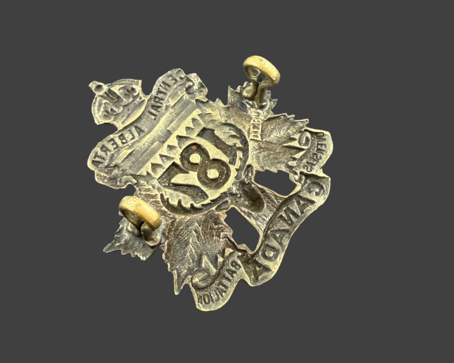 WWI - CEF Collar Badge - 187th Canadian Infantry Battalion (Central Alberta) - Black