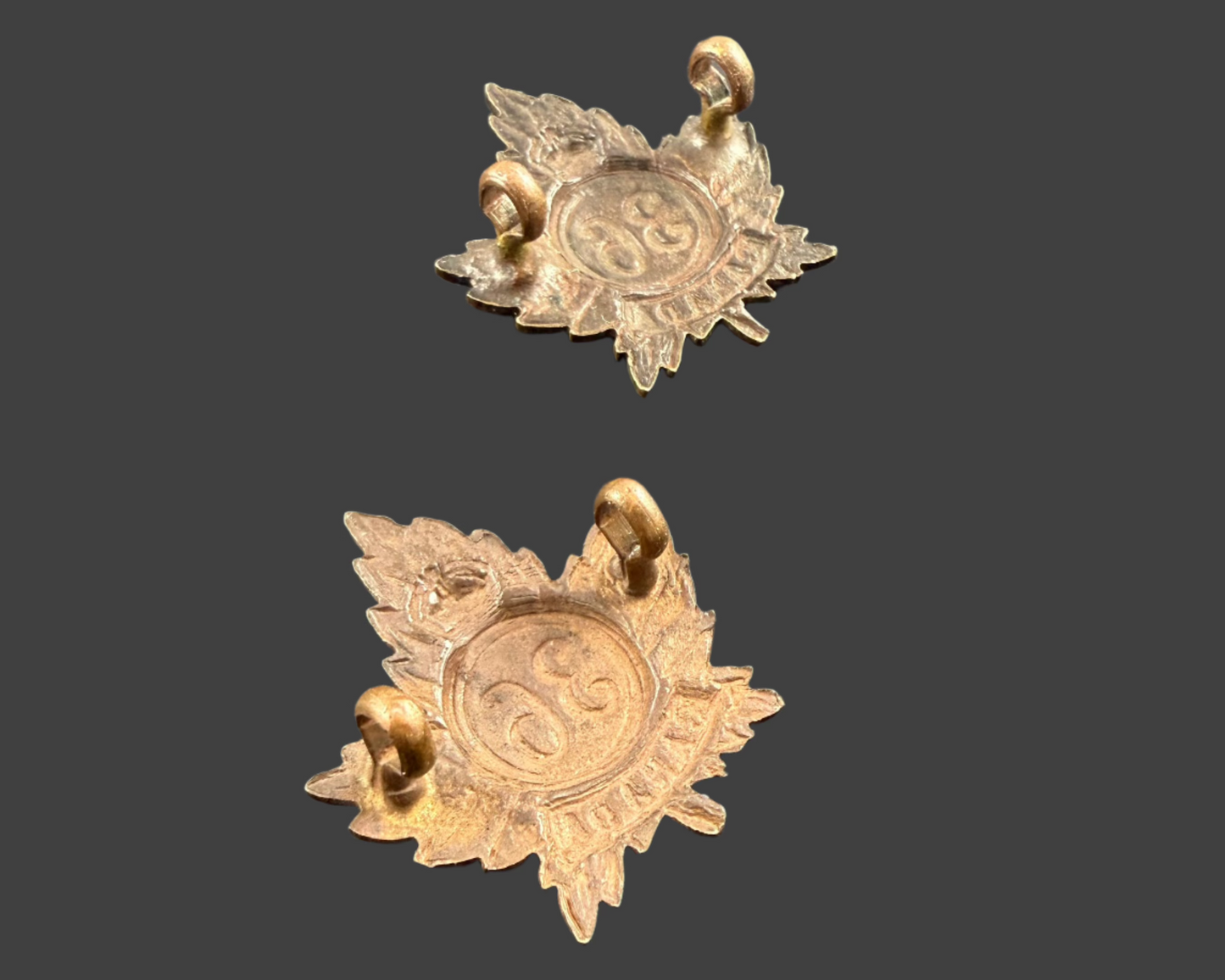 WWI - CEF Collar Badges - 36th Canadian Infantry Battalion (Hamilton)