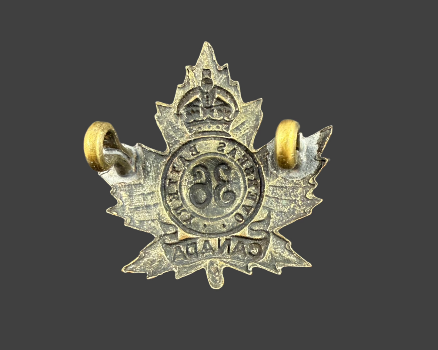 WWI - CEF Collar Badge - 36th Battery Canadian Field Artillery (Cape Breton)