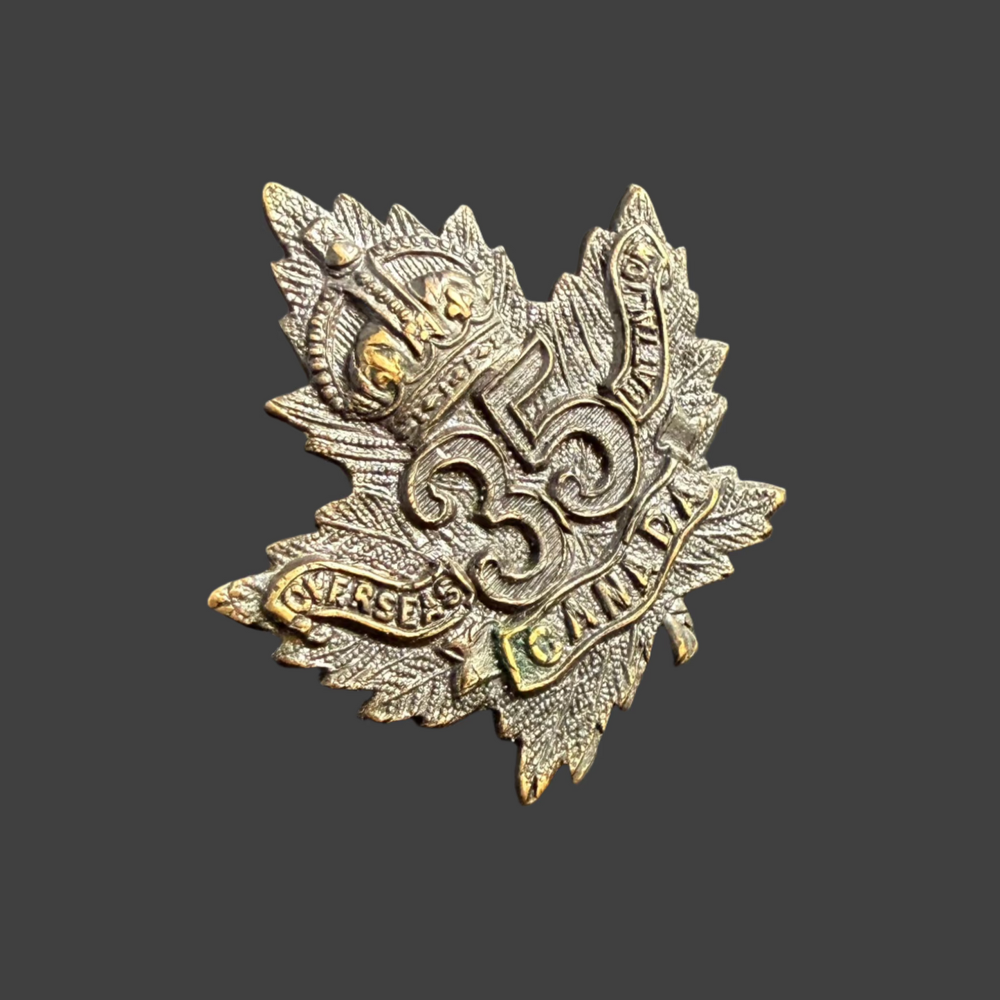 WWI - CEF Collar Badge - 35th Canadian Infantry Battalion (Toronto) - Officers'