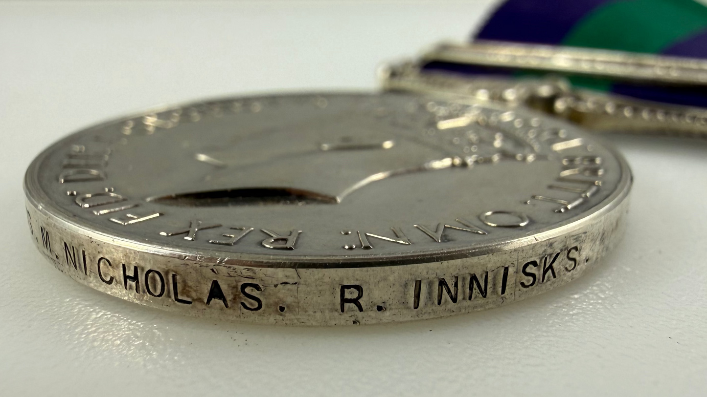 British – General Service Medal 1918 – Malaya – Royal Inniskilling Fusiliers – Nicholas