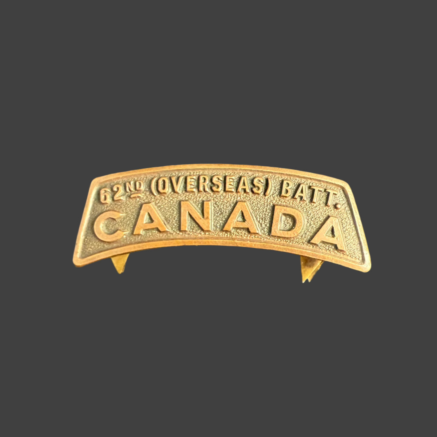 WWI - CEF Shoulder Title - 62nd Canadian Infantry Battalion (British Columbia)