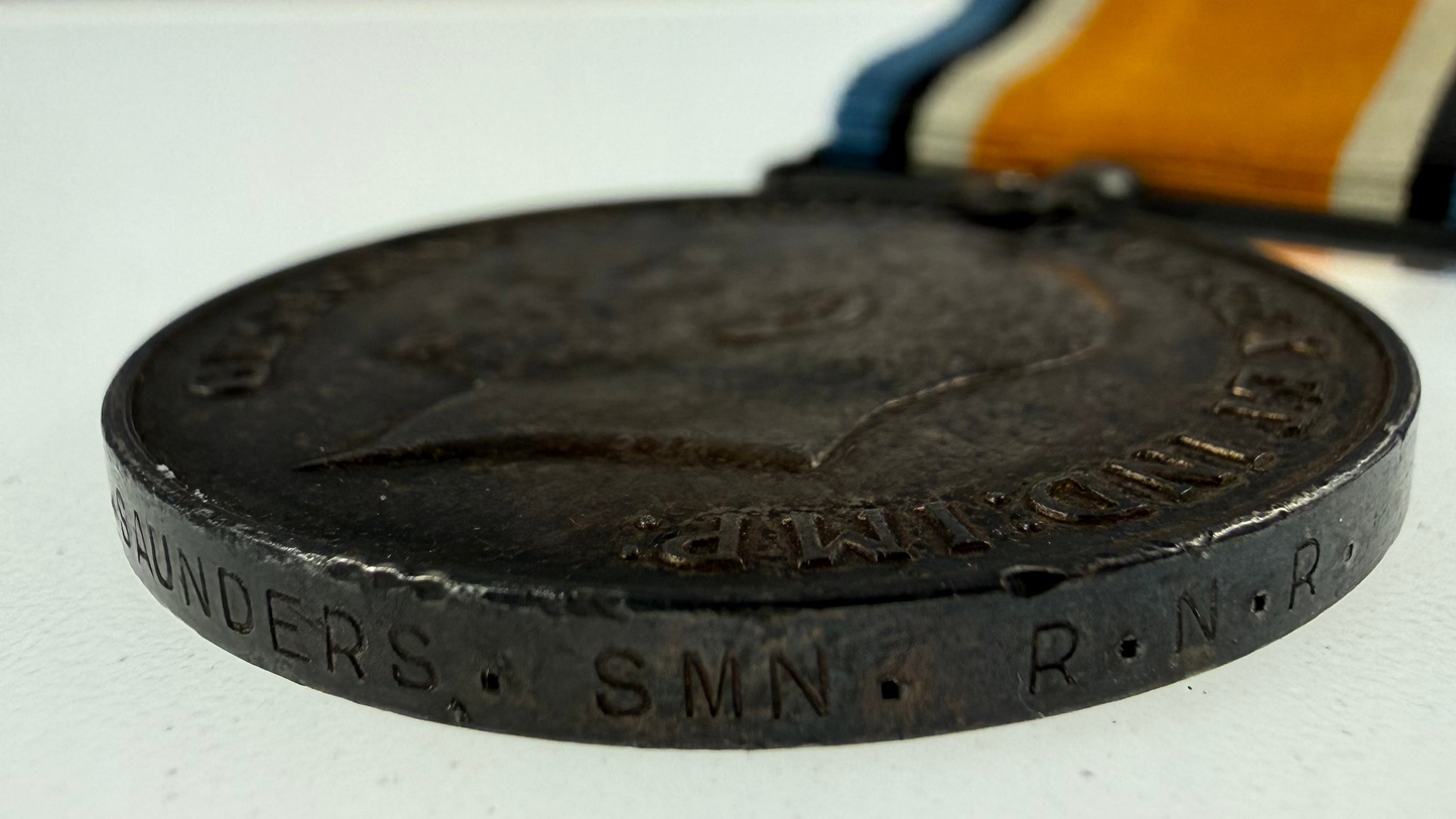 Canadian – WWI – British War Medal – Newfoundland Royal Naval Reserve - Saunders