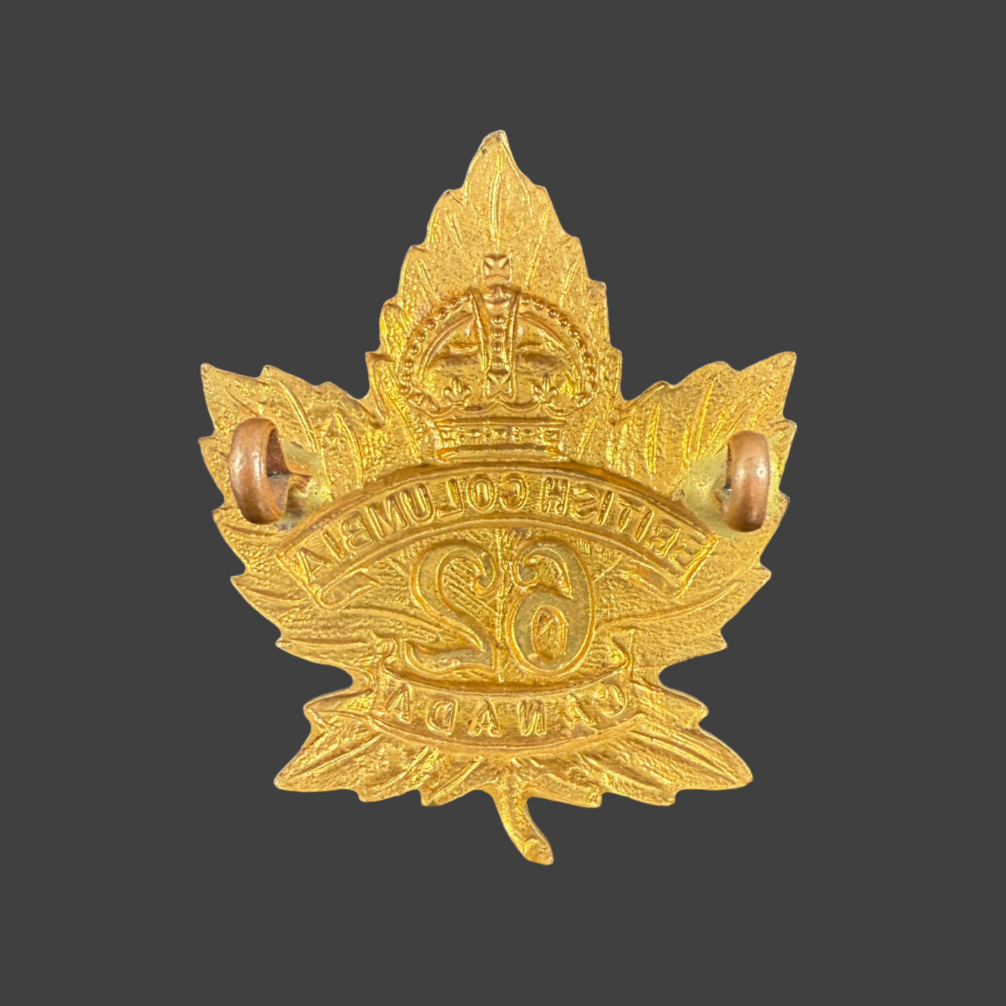 WWI - CEF Cap Badge - 62nd Canadian Infantry Battalion (British Columbia)