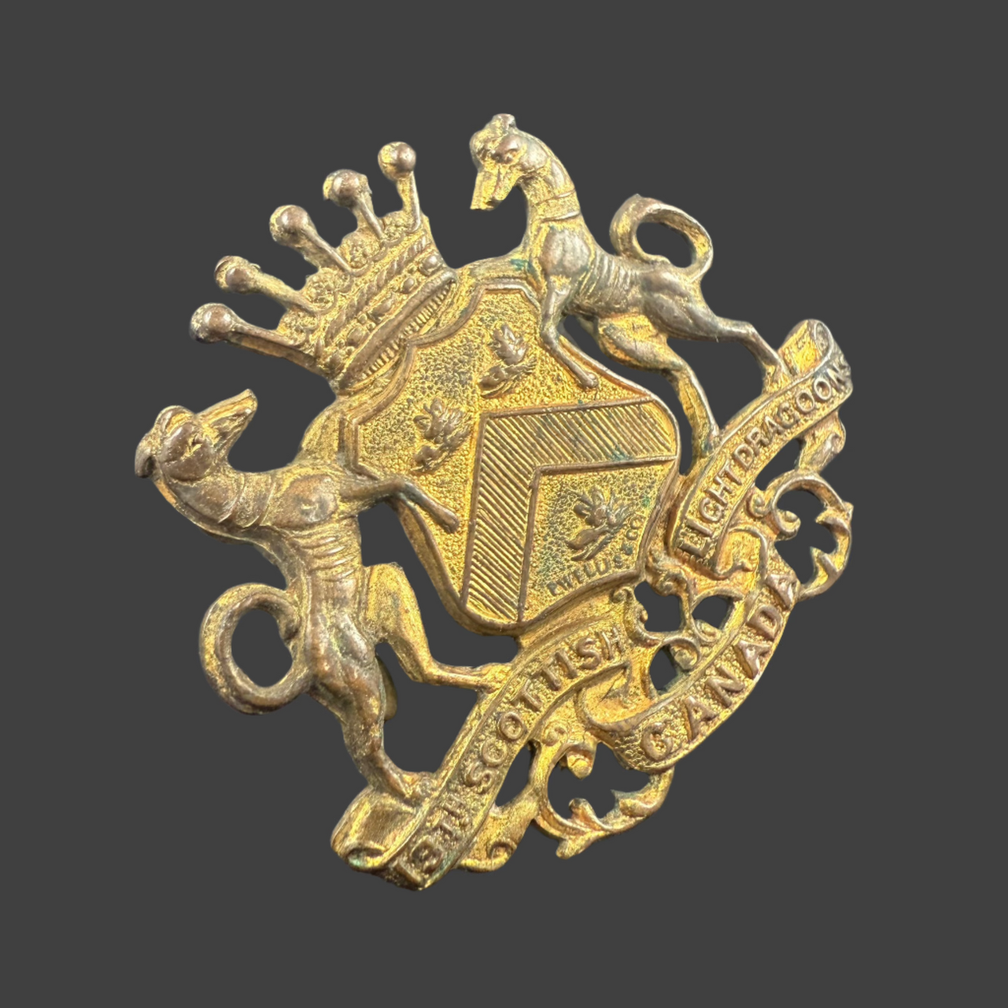 Pre-WWI - Canada - 13th Scottish Light Dragoons Officers' Collar Badge Circa 1910