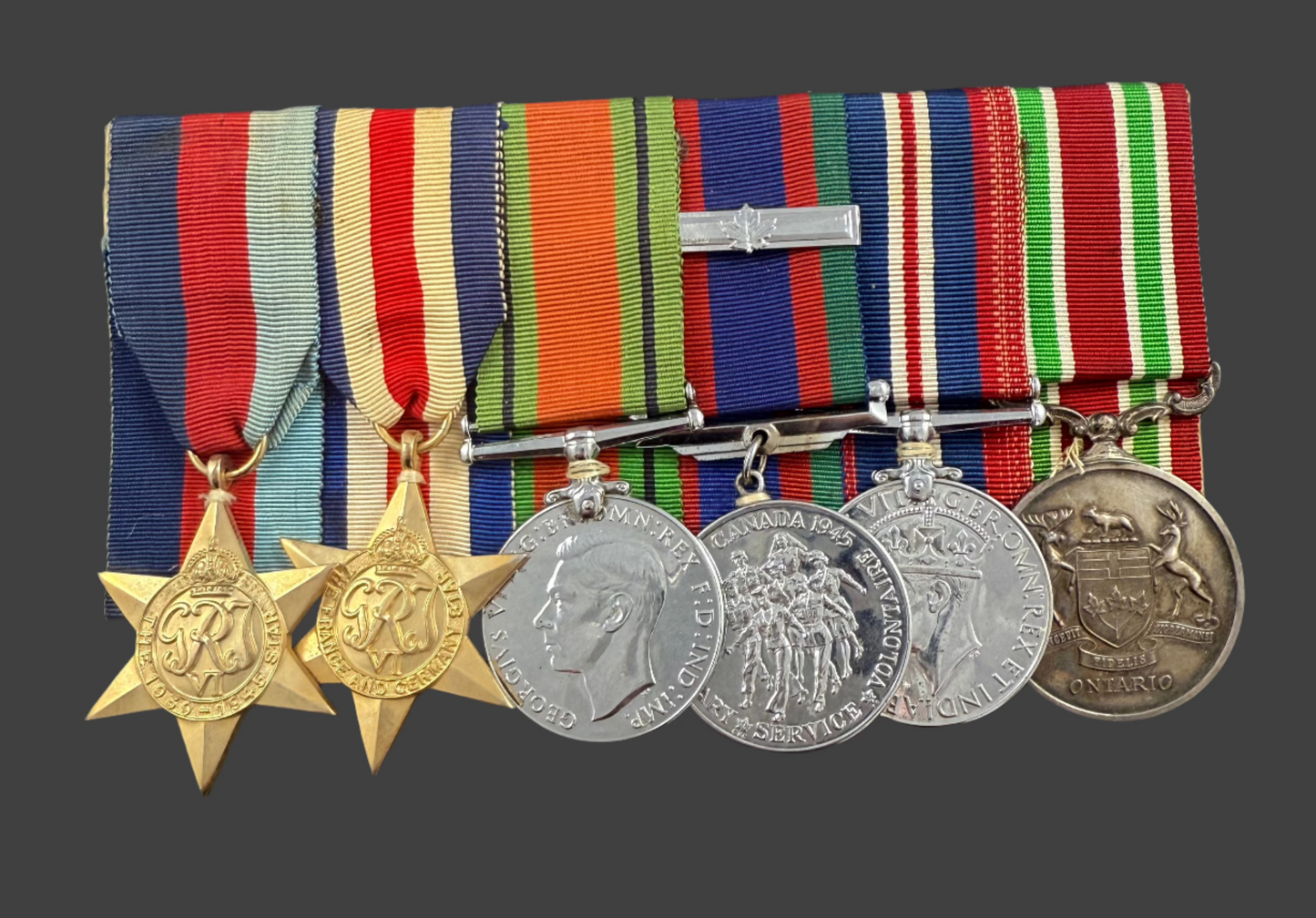 WWII Canadian - Military and Police Long Service Medal Group - OPP - Johnson