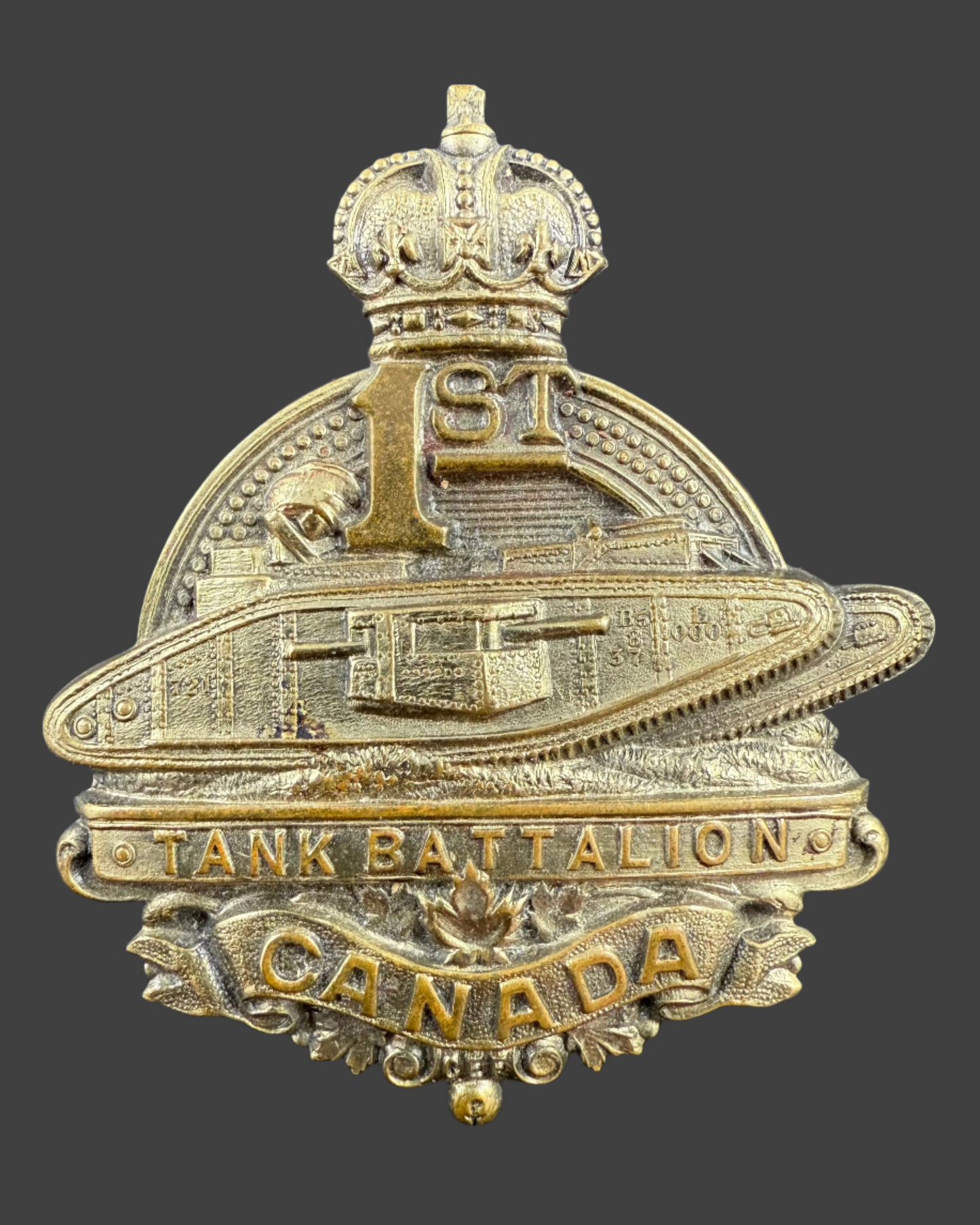 WWI - CEF Cap Badge - 1st Canadian Tank Battalion