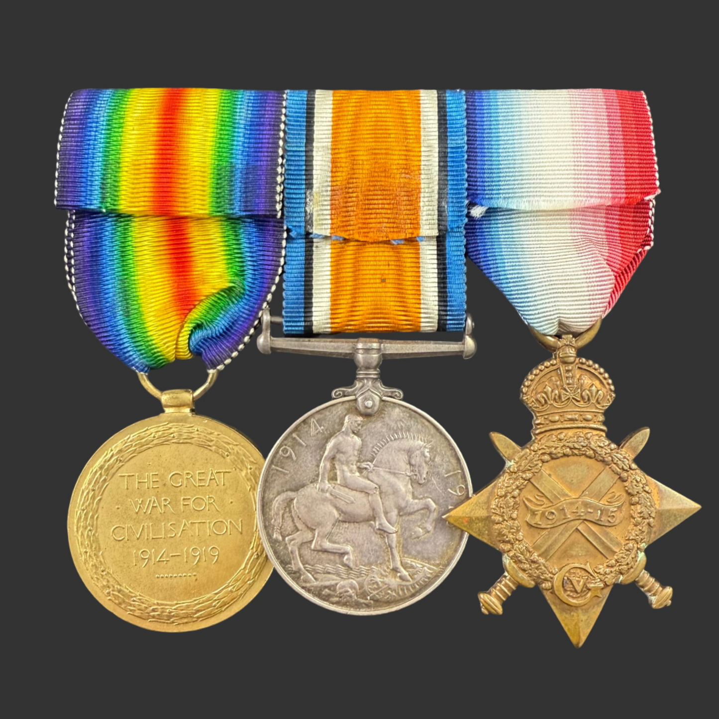 Canadian - WWI - 1914-15 Medal Trio to Royal Canadian Navy - HMCS Rainbow - Willcox