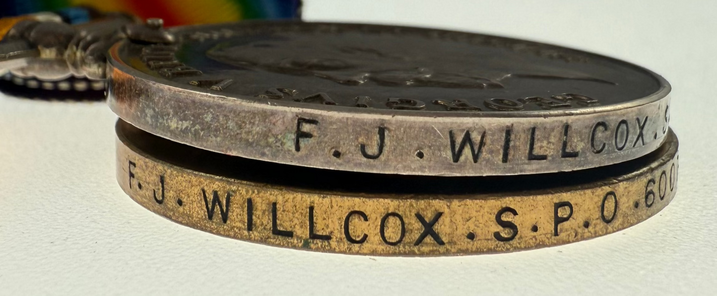 Canadian - WWI - 1914-15 Medal Trio to Royal Canadian Navy - HMCS Rainbow - Willcox