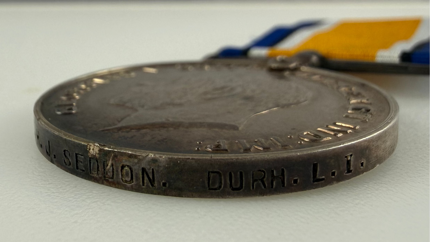 British - WWI - British War Medal to 1st Battalion Durham Light Infantry - India / Persia Service - Seddon