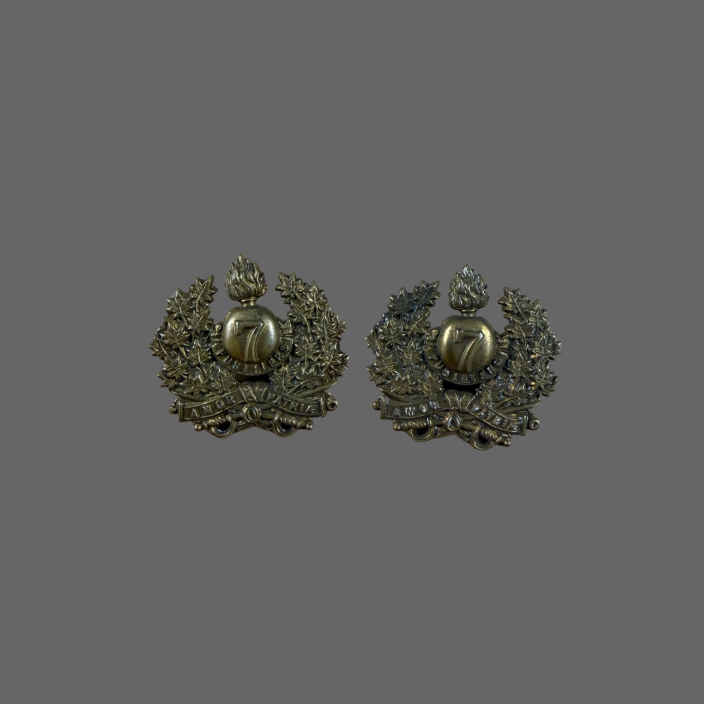Canadian Pre-WWI - 7th Fusiliers - Collar Badges - MM.50