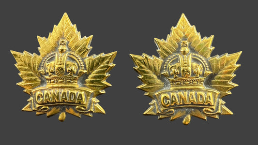 WWI - CEF Collar Badges - General List / Royal Canadian Naval Air Service / Siberian Expeditionary Force