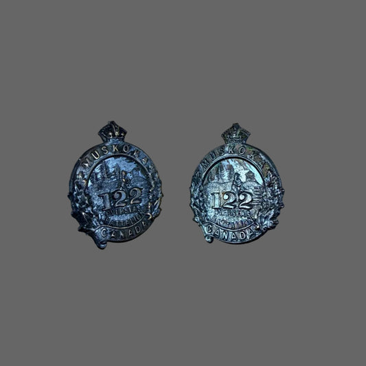 Canadian – WWI – 122nd Canadian Infantry Battalion (Muskoka) - Collar Badges