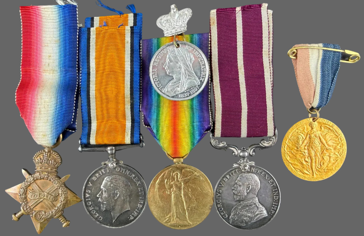 British - WWI - 1914-15 Medal Trio and Meritorious Service Medal Group - Army Ordinance Corps - Manvell