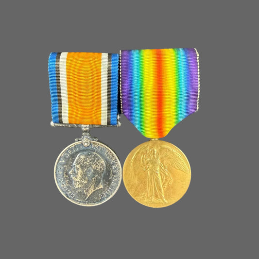 British - WWI -  Medal Pair to Officer East Lancashire Regiment - Robinson - KIA Somme 1916