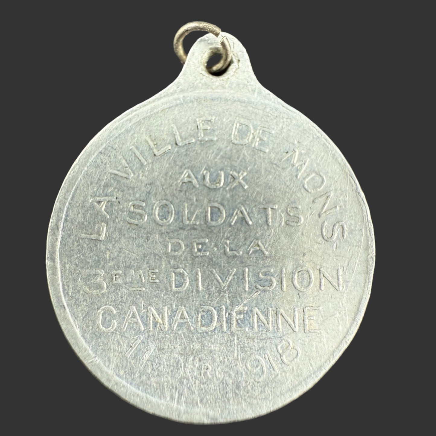 WWI - Canadian - 3rd Canadian Division Medal from the City of Mons Belgium