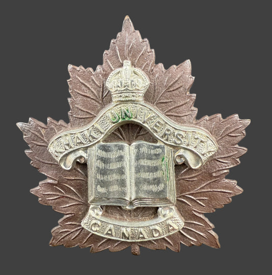 WWI - CEF Khaki University Cap Badge