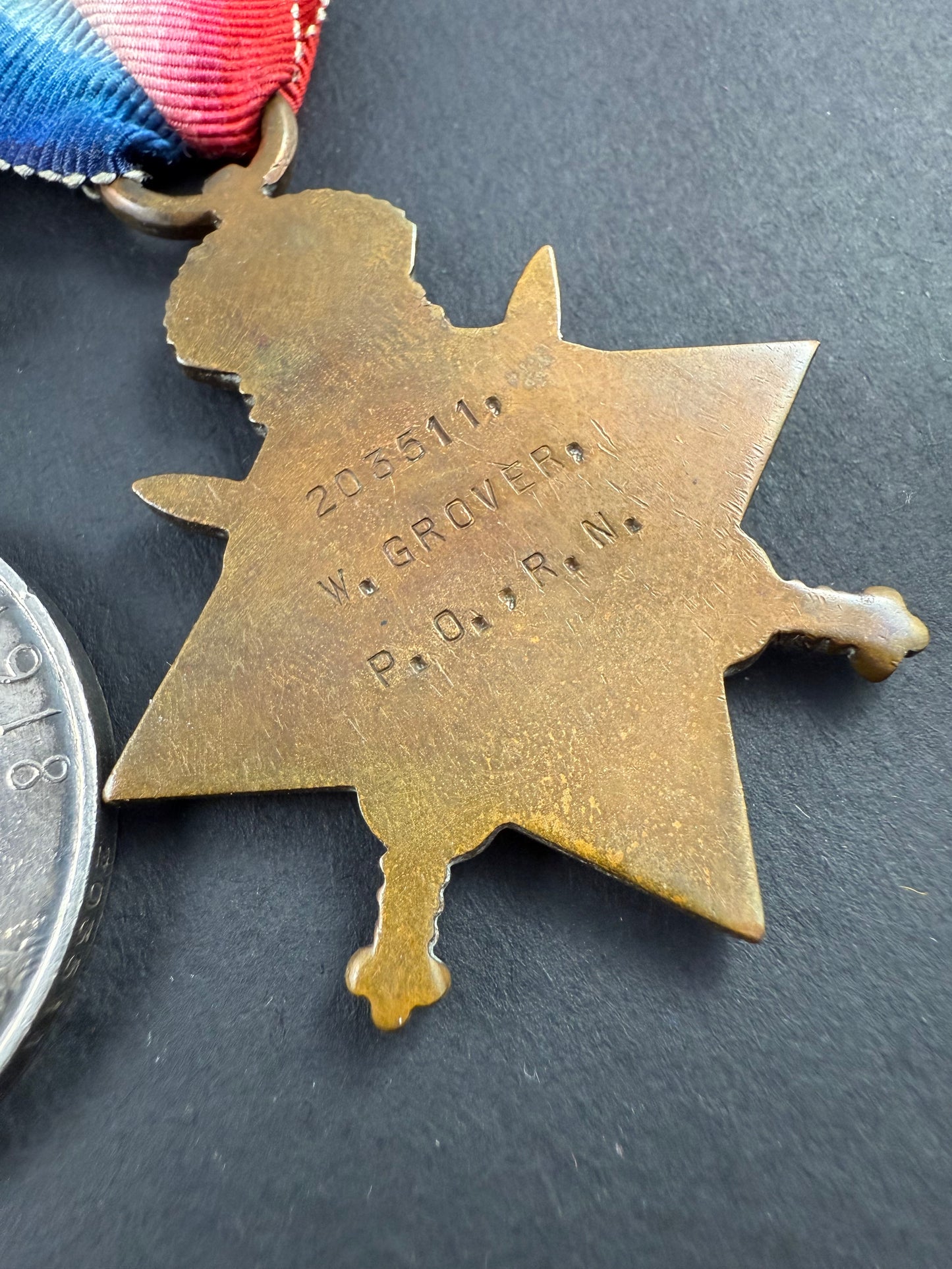 WWI Period - Royal Navy Good Shooting Medal Group of Four - HMS Minotaur - Grover