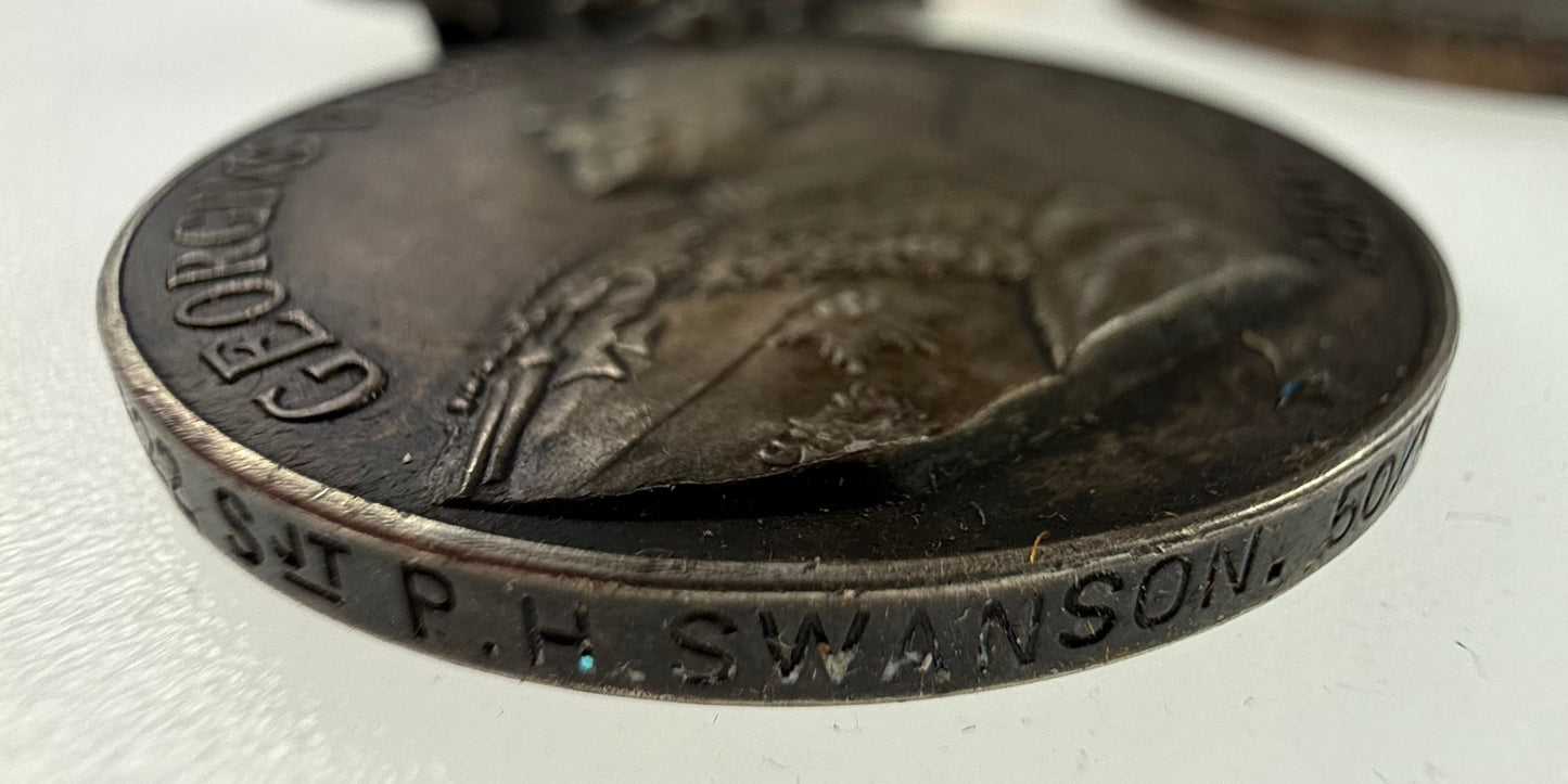 WWI - Military Medal and BWM/VM Medal Pair to 50th Canadian Infantry Battalion - Swanson