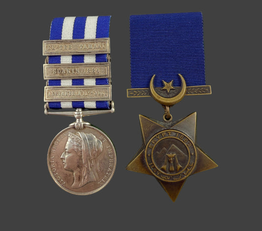 Victorian - Egypt and Sudan 1882-89 and Khedive's Star 1884-86 Pair to HMS Hecla - Habgood