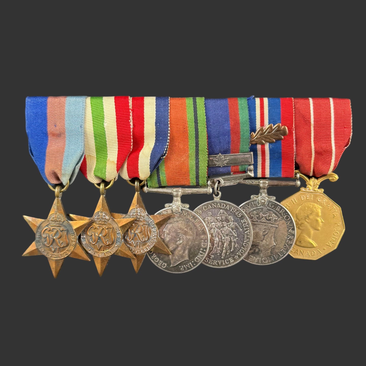 Canadian WWII - Medal Group - Royal Canadian Artillery - Officer - Mentioned in Despatches - Dunsdon