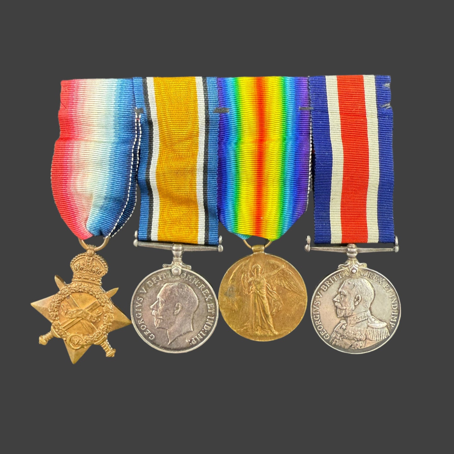 WWI Period - Royal Navy Good Shooting Medal Group of Four - HMS Minotaur - Grover