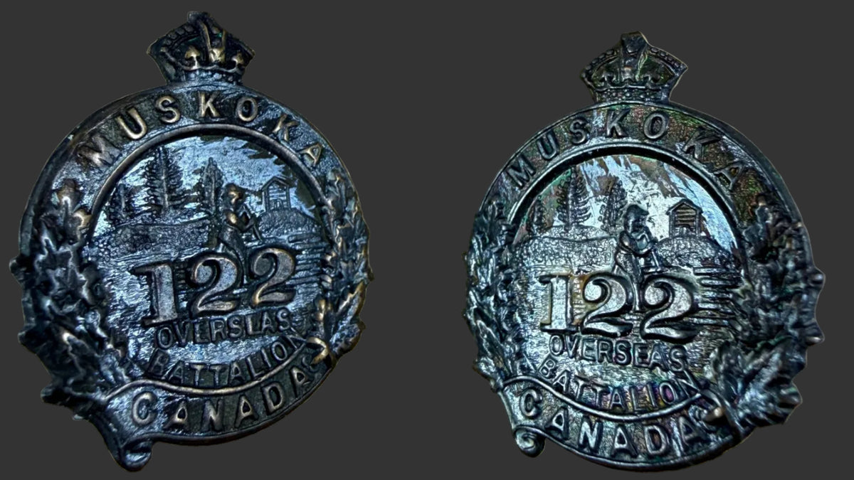 Canadian – WWI – 122nd Canadian Infantry Battalion (Muskoka) - Collar Badges