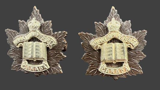 WWI - CEF Khaki University Collar Badges