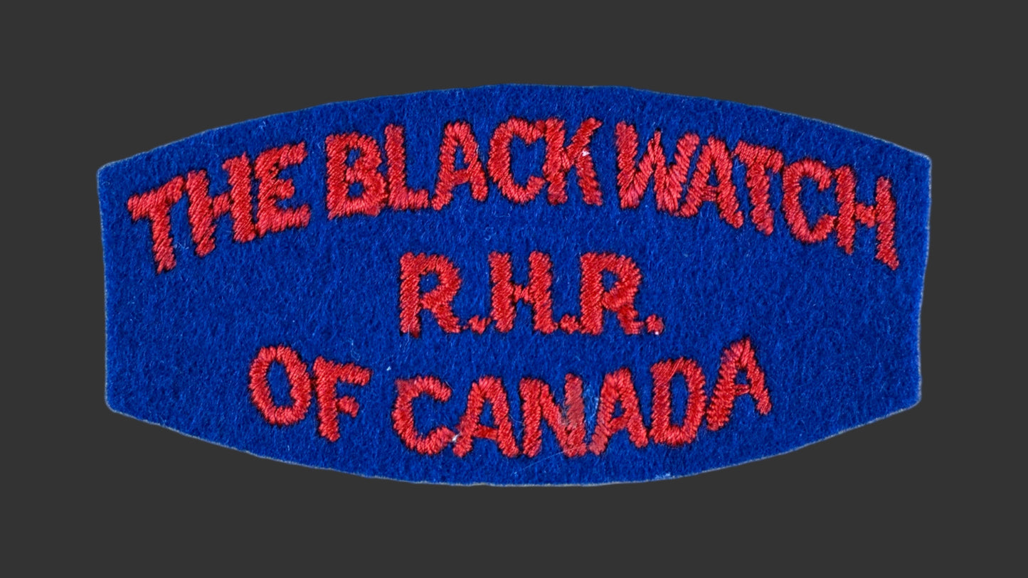 Canadian WWII - Black Watch (R.H.R.) of Canada - Cloth Shoulder Title