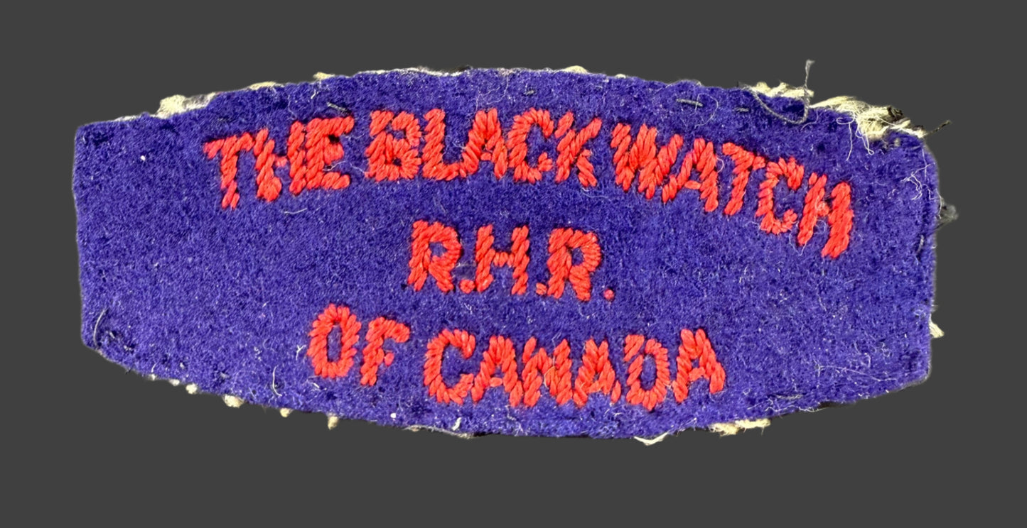 Canadian WWII - The Black Watch (Royal Highland Regiment) of Canada - Cloth Shoulder Title