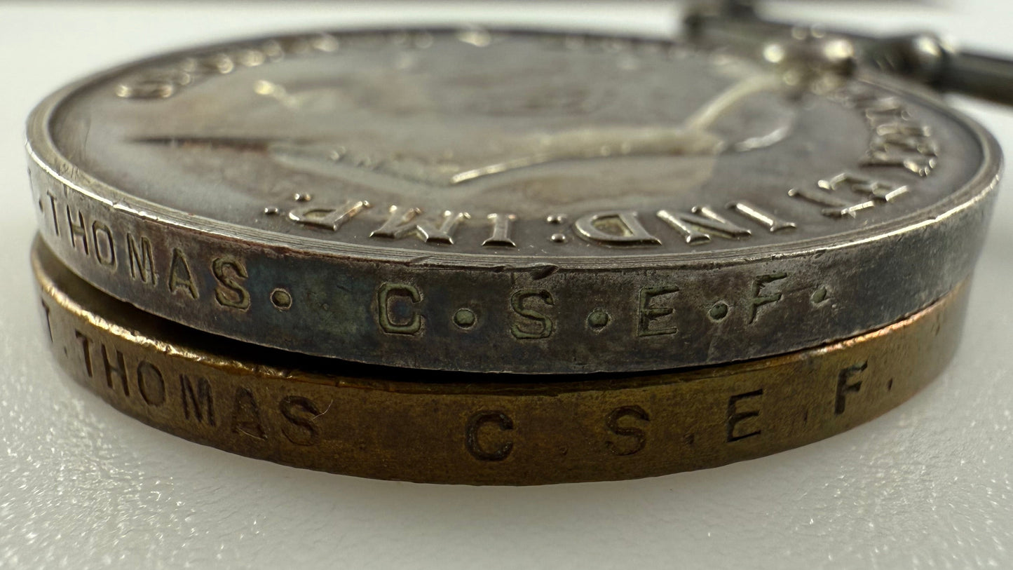 WWI Canadian - Medal Pair - Canadian Siberian Expeditionary Force (CSEF) - Thomas