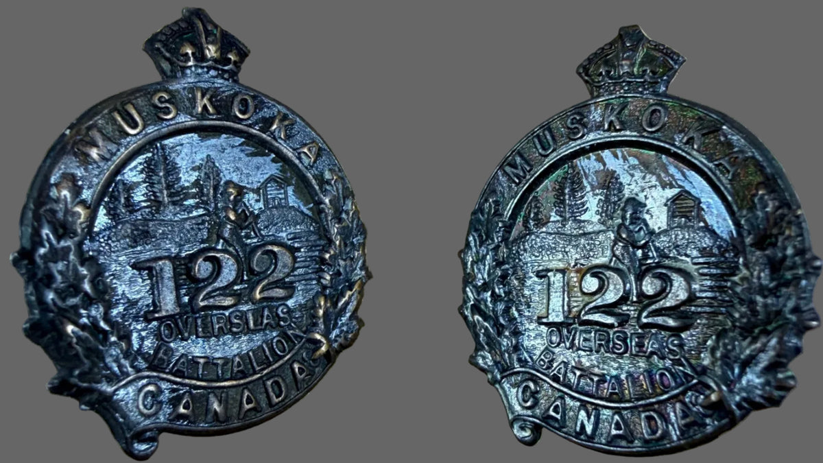 Canadian – WWI – 122nd Canadian Infantry Battalion (Muskoka) - Collar Badges