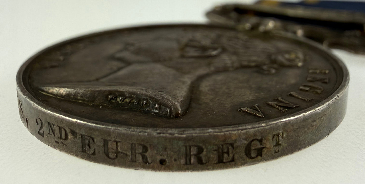 British - Pre-WWI - Punjab Medal - 2nd European Regiment - Banks - Wounded Chilianwala