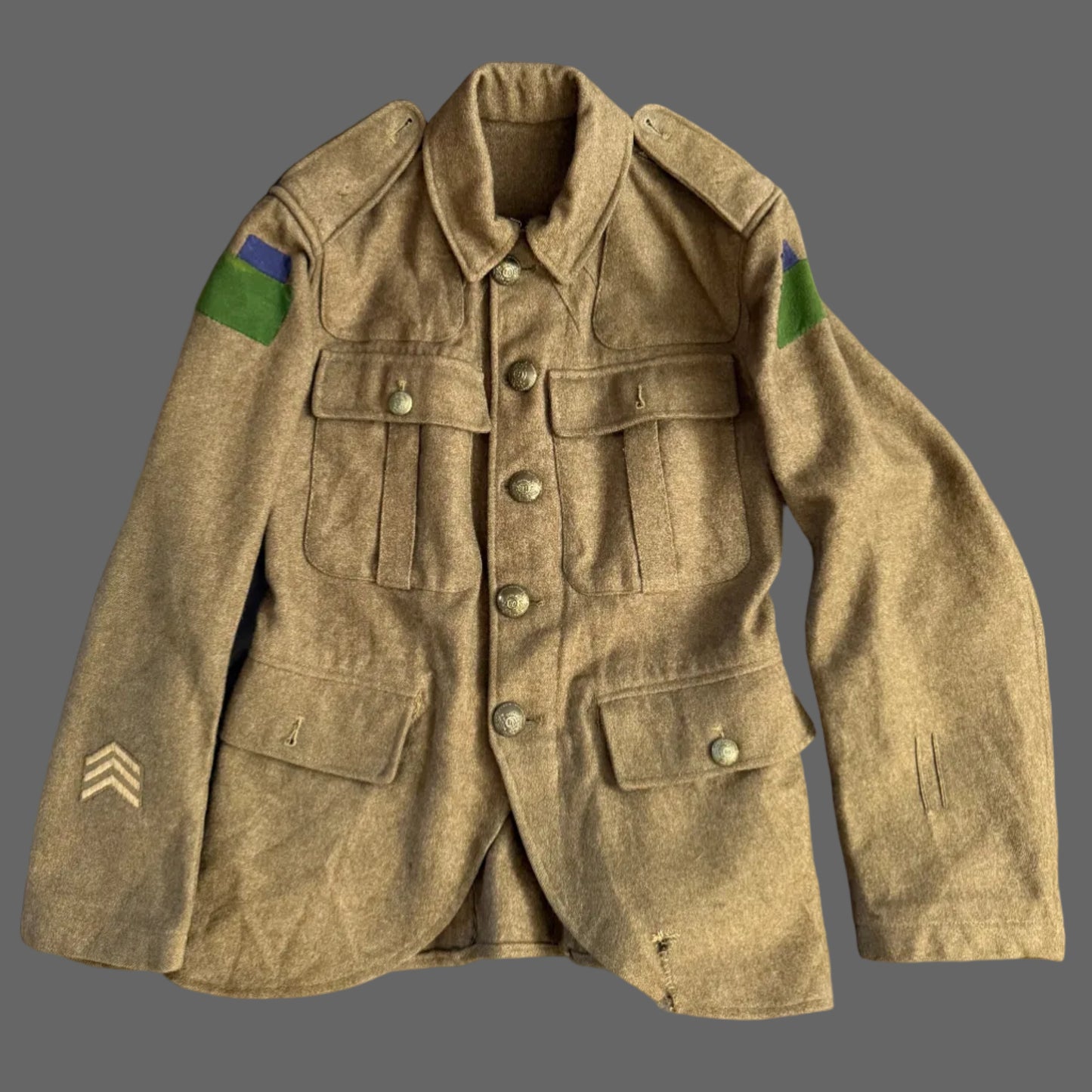 Canadian - WWI - 85th Canadian Infantry Battalion (Nova Scotia Highlanders) - Five Button Tunic - Named - Wounded Vimy Ridge