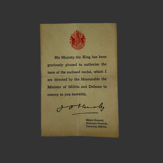 Canadian - WWI - CEF Medal Document for BWM/Victory Medal - English Version