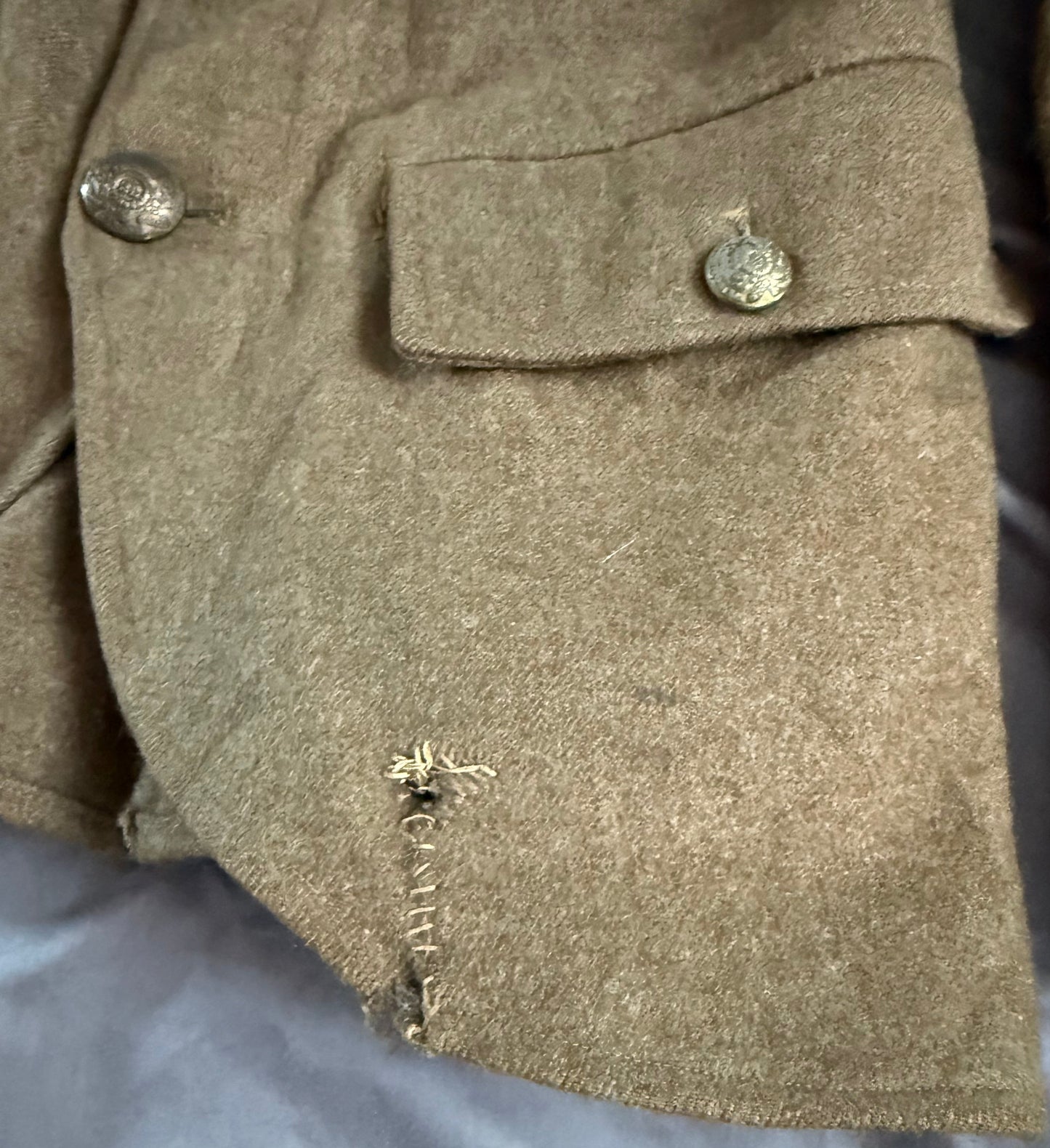Canadian - WWI - 85th Canadian Infantry Battalion (Nova Scotia Highlanders) - Five Button Tunic - Named - Wounded Vimy Ridge