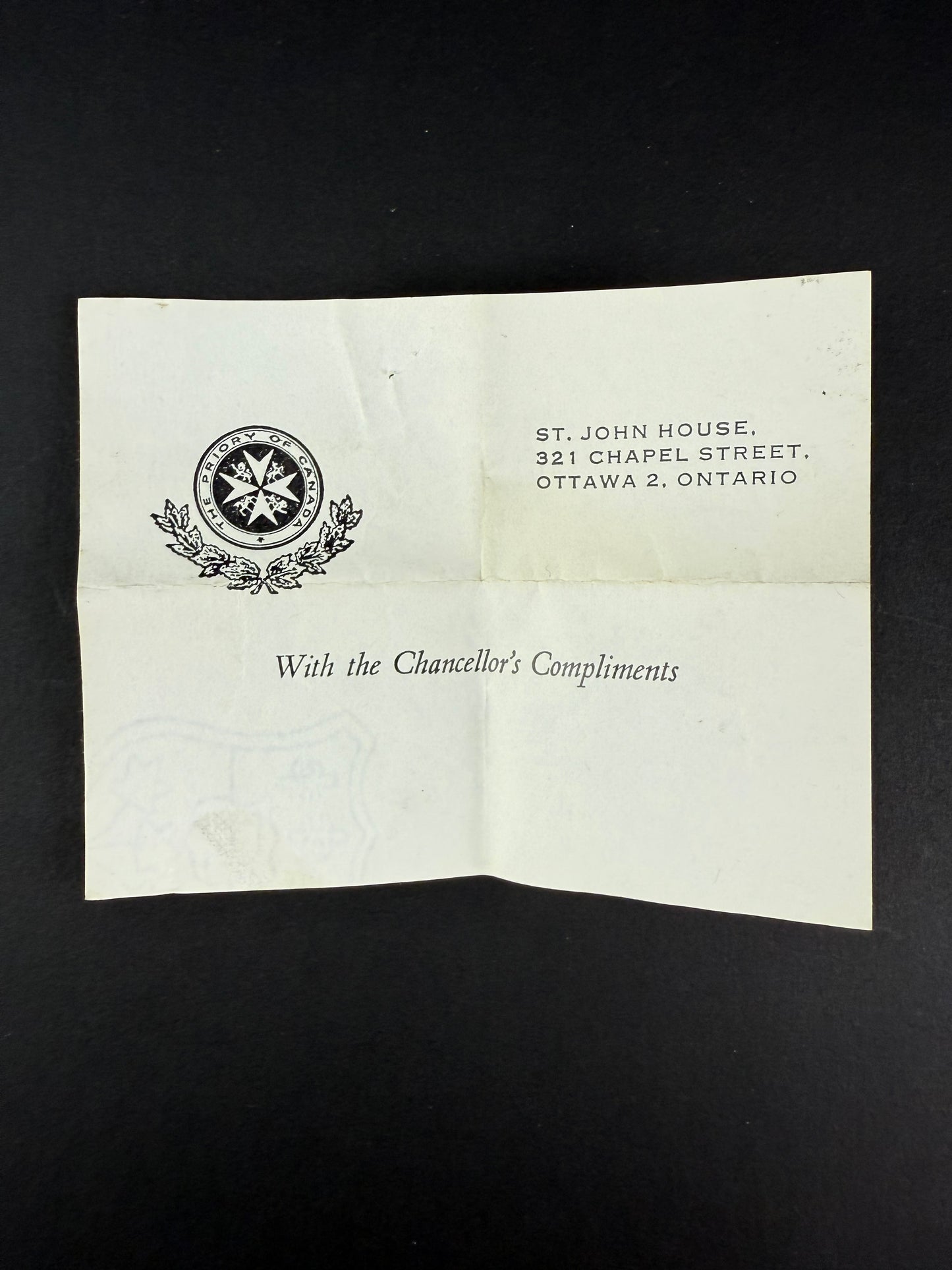 Canadian/British - WWI/WWII - Order of St John - Officer and Serving Brother Insignia - Non-Christian Ribbon - With Document and Case