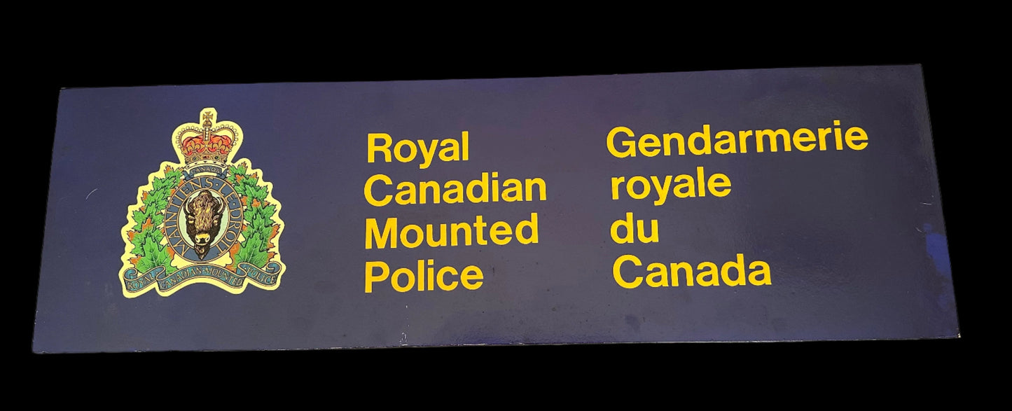 Royal Canadian Mounted Police Vintage Detachment Sign