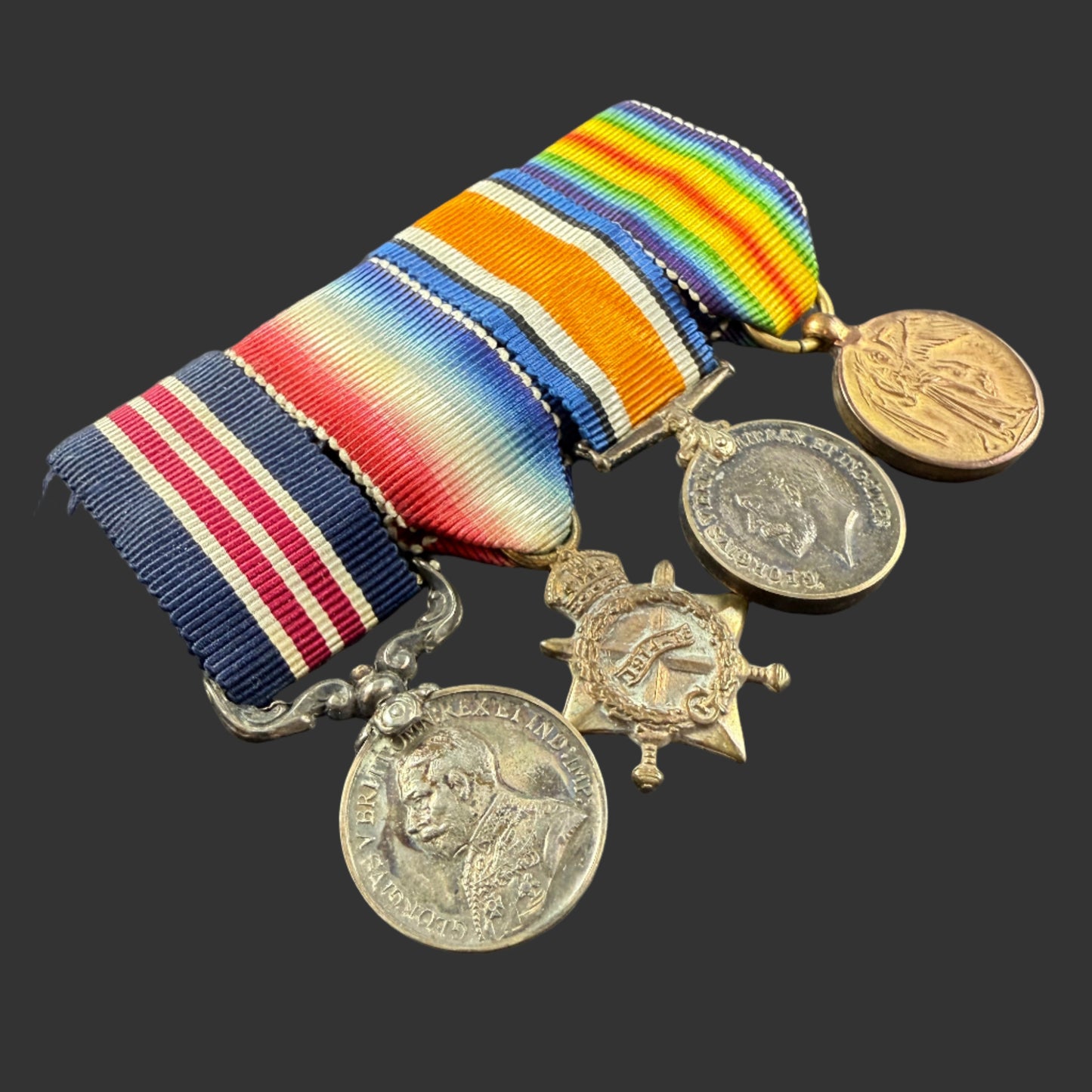 British / Commonwealth - WWI - Military Medal and 1914-15 Medal Trio - Period Miniatures