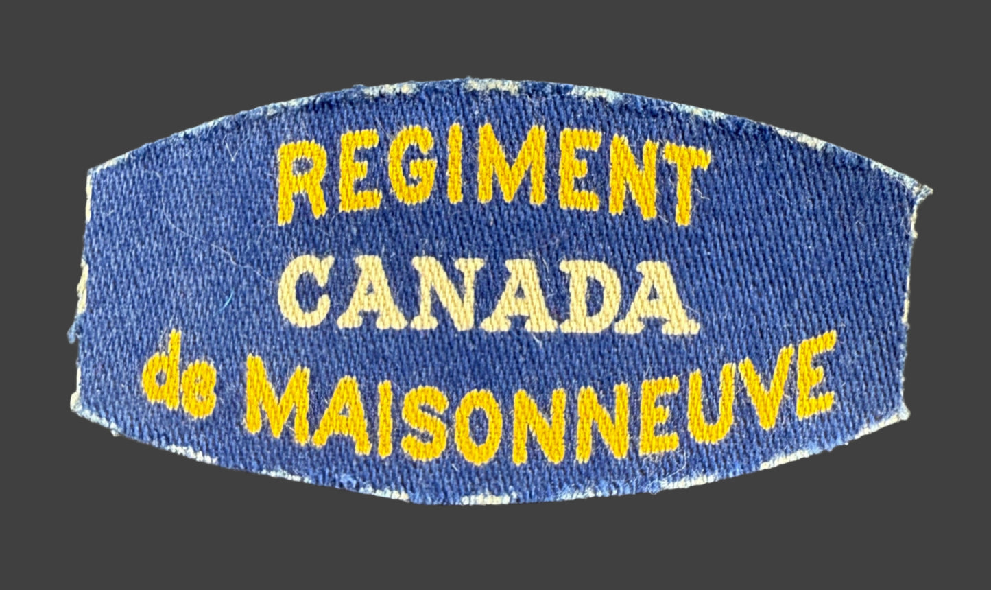 Canadian WWII - Regiment de Maisonneuve - Printed Canvas Shoulder Title