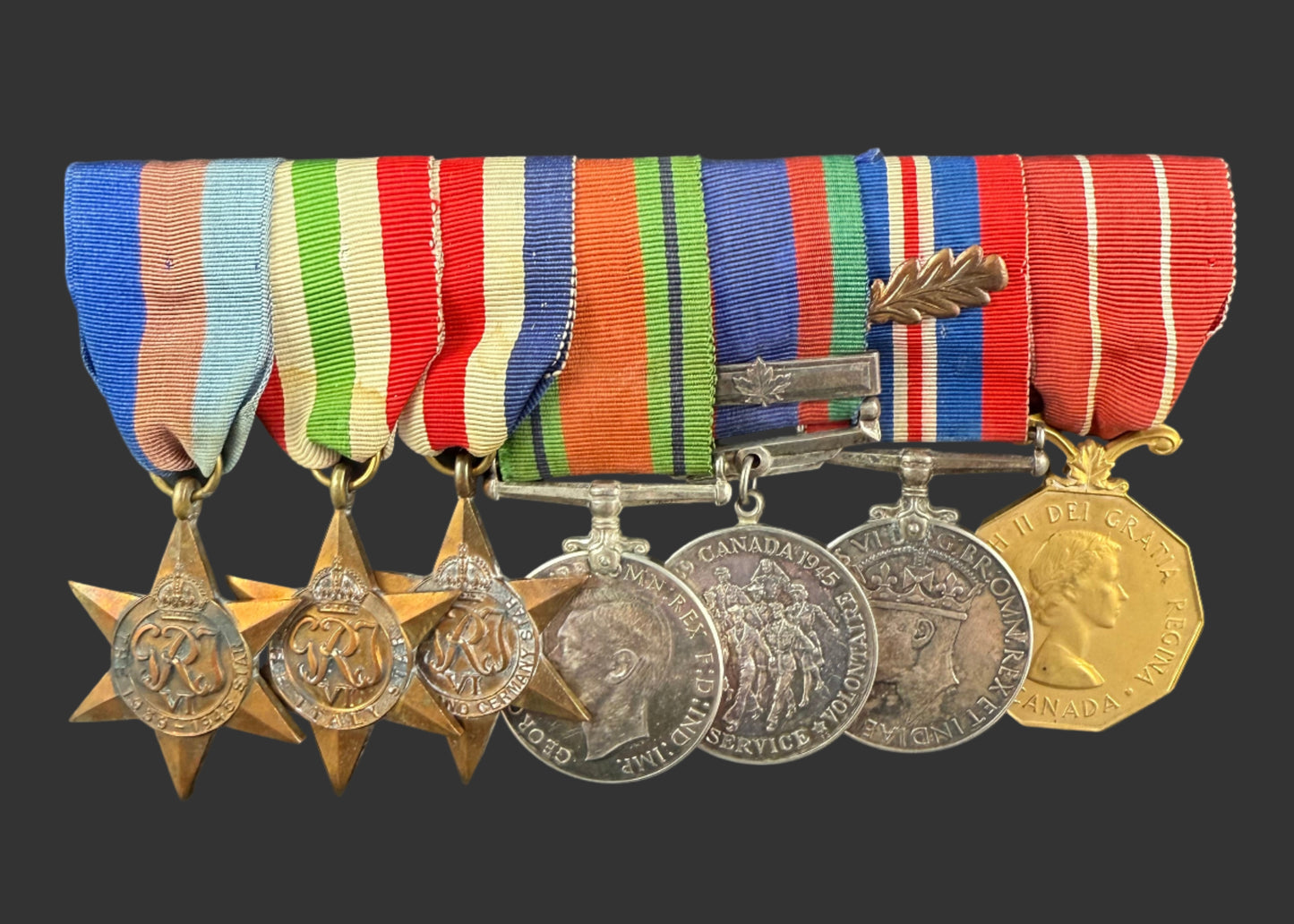 Canadian WWII - Medal Group - Royal Canadian Artillery - Officer - Mentioned in Despatches - Dunsdon