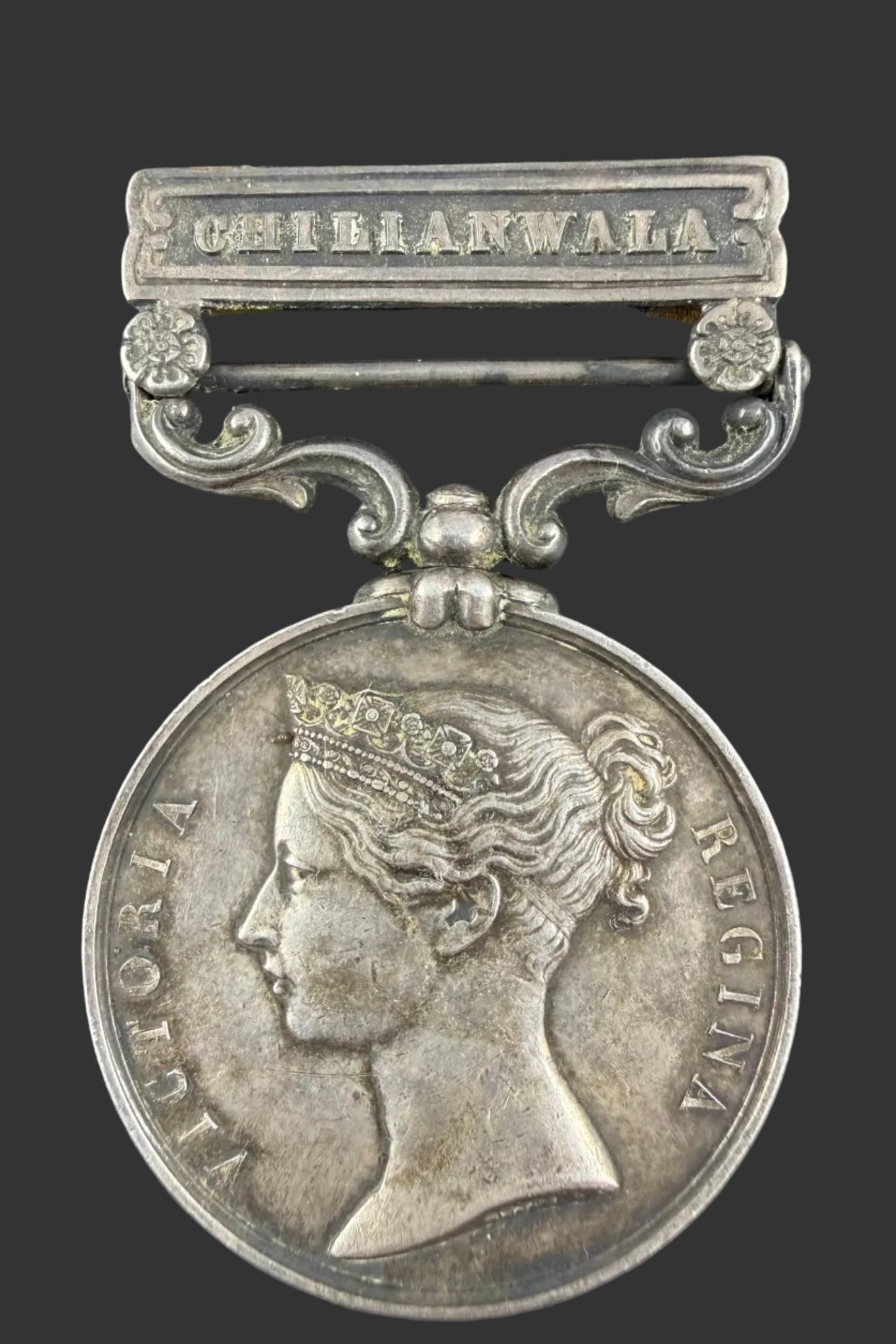 British - Pre-WWI - Punjab Medal - 2nd European Regiment - Banks - Wounded Chilianwala