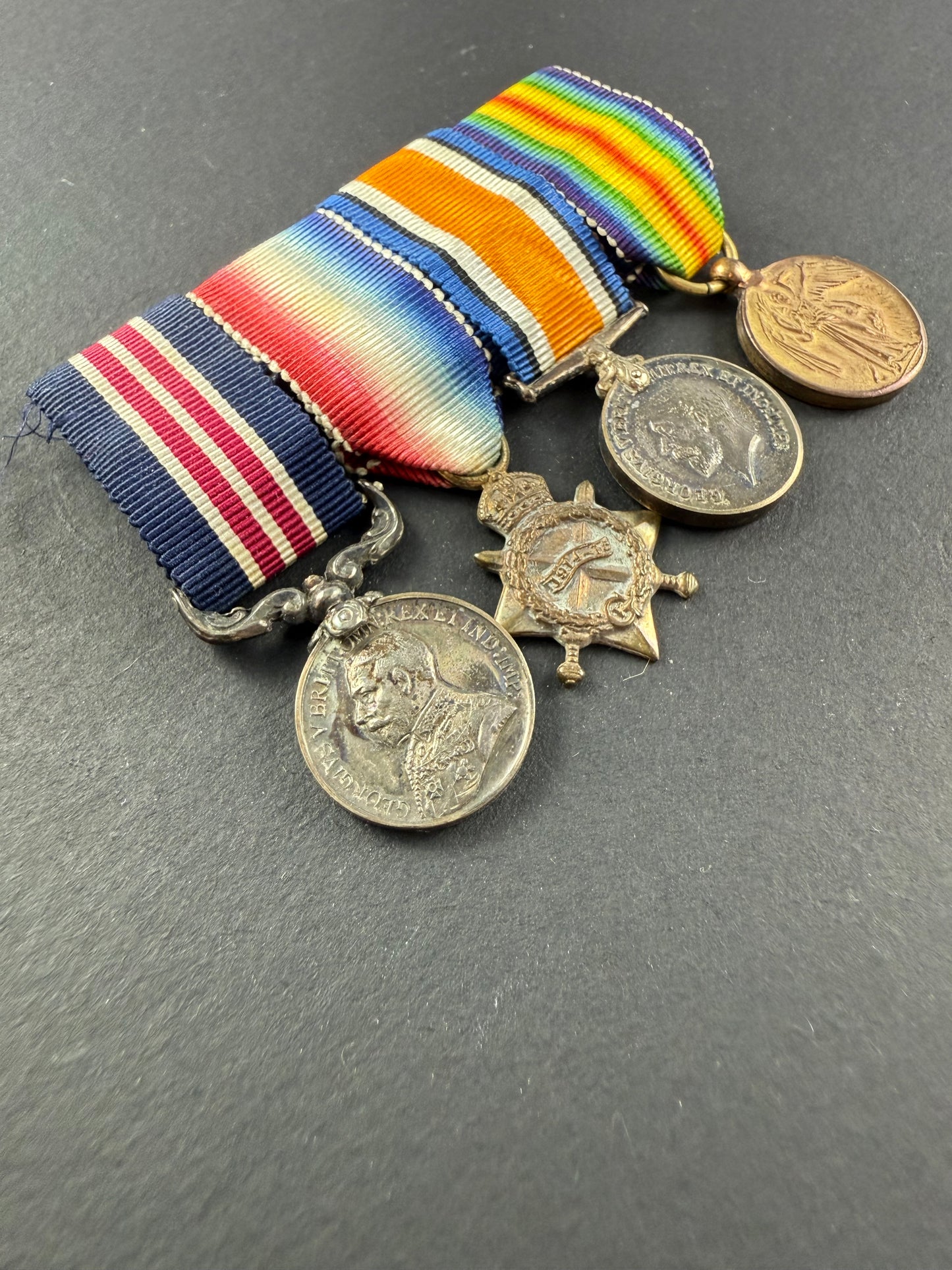 British / Commonwealth - WWI - Military Medal and 1914-15 Medal Trio - Period Miniatures